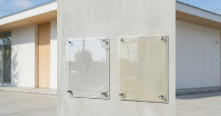 紫外線で黄ばみや色あせが起きるイメージ（比較が伝わる表現）